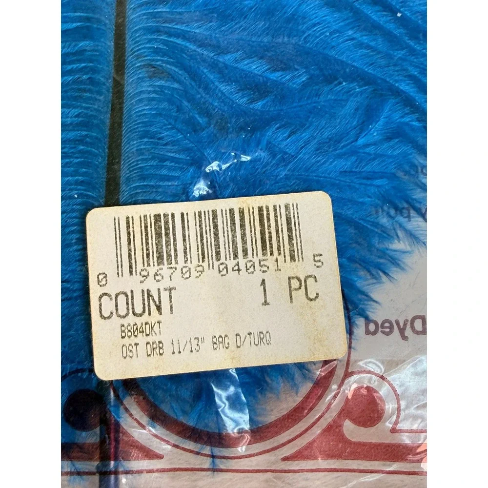 Vintage Zucker Feather Products Ostrich Peacock Feathers Turquoise Craft Lot 3pk
